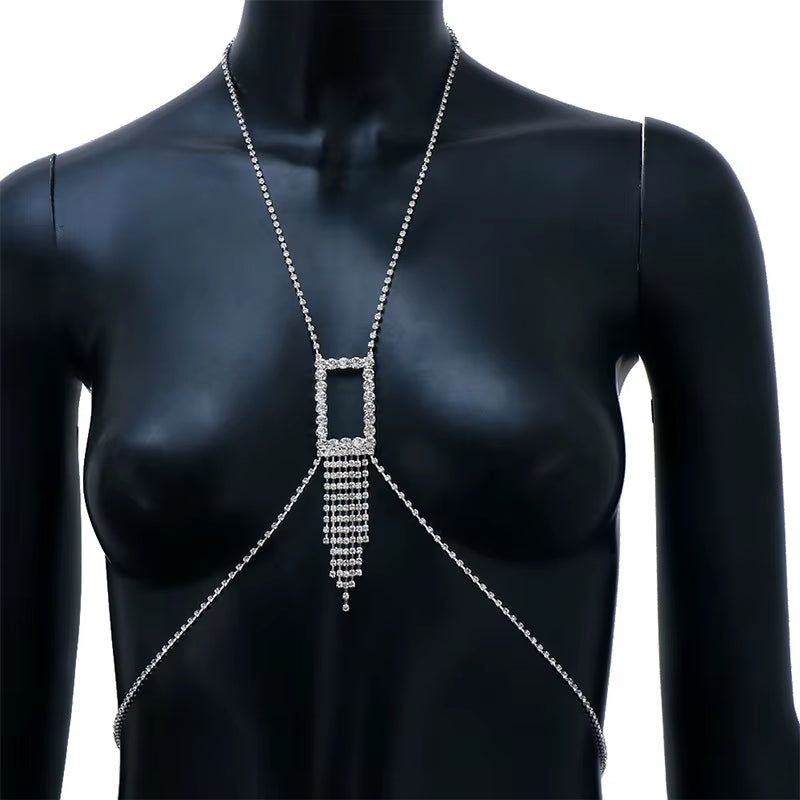 Rhinestone Chains Chest Chain Harness 