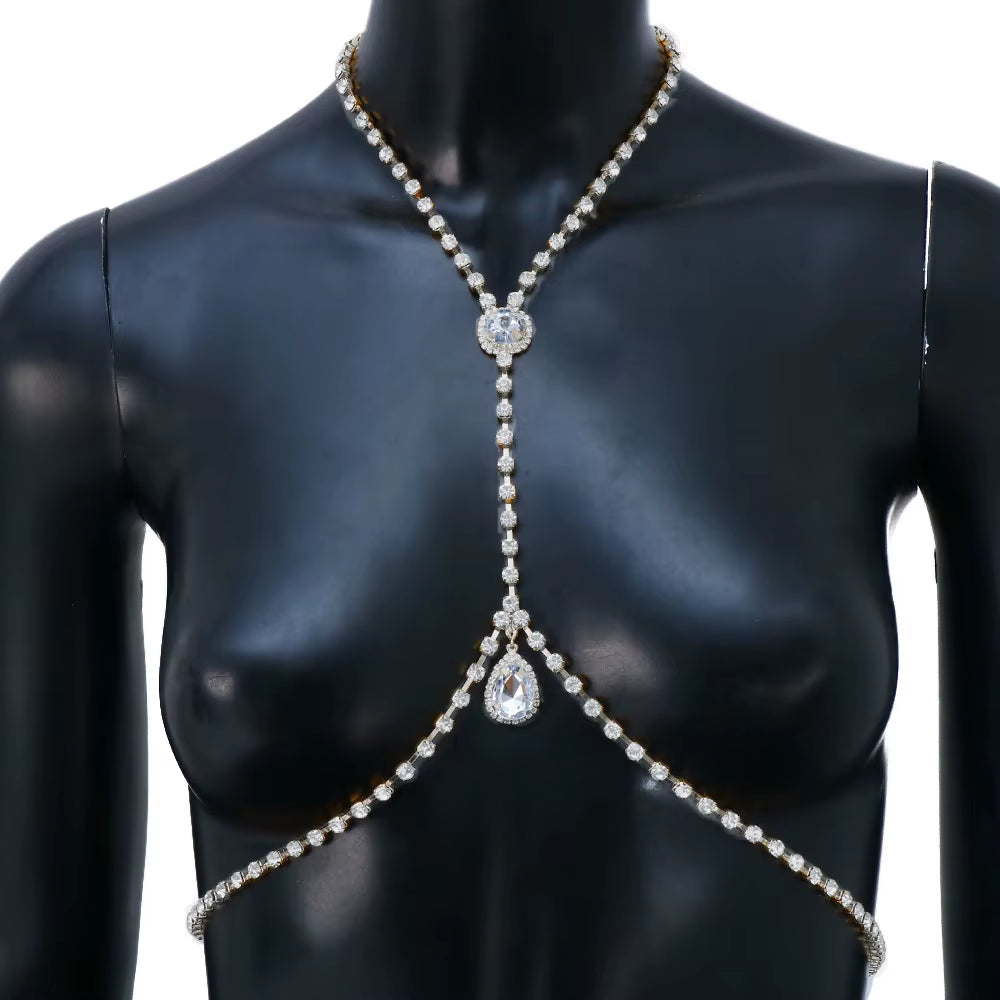 Rhinestone Chains Chest Chain Harness 