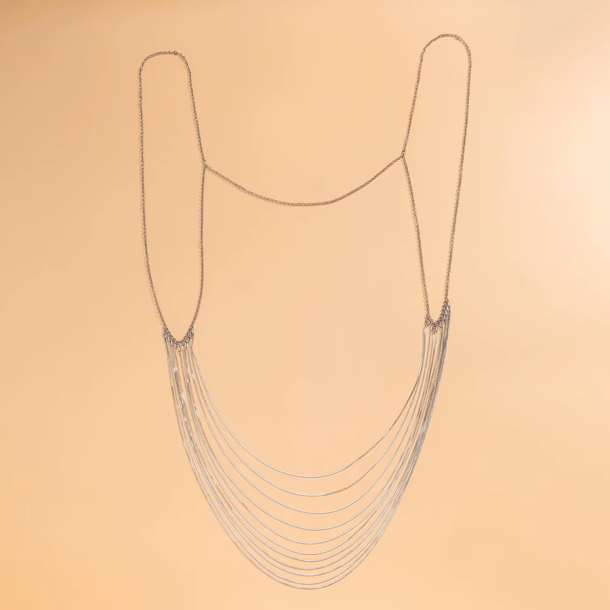 Classic Multi Layered Tassel Body Chain Women 2023 Creative Gold Color Metal Chest Chain Fashion Girl Charm Jewelry Gift